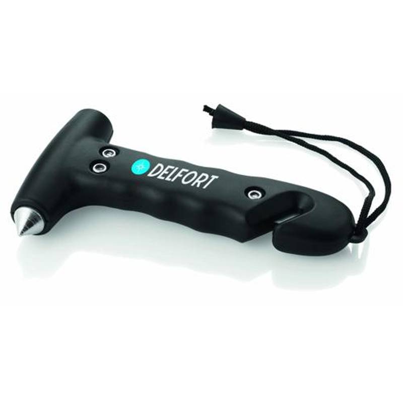 Bezpečnostní kladívko s řezačkou, černá Bezpečnostní kladívko s řezačkou, černá